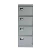 Bisley 4 Drawer Filing Cabinet Grey with Central Lock - 35kg Drawer Capacity - W470xD622xH1321mm - 5 Years Warranty image