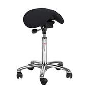 Mini Easymek Seat Saddle Stool With Easy Clean Black 3D Runner Seat Upholstery H600 - 790mm Aluminum Frame  image