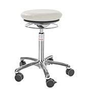 Pilates Air-Seat Ergonomic Stool With White Leather Look Seat Upholstery H520 - 710mm Aluminum Frame