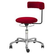 Saturn Ergonomic Stool With 360° Swivel Back-Arm Rest Red H450 - 580mm 3D Runner Fabric Aluminum Frame image