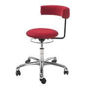 Saturn Ergonomic Stool With 360° Swivel Back-Arm Rest Red H540 - 730mm 3D Runner Fabric Aluminum Base image