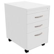 Filing Pedestal Mobile Tall Under-Desk 3-Drawer White  - Universal Storage Can Be Used Alone Or Accompany The Switch, Komo or Ashford Ranges image