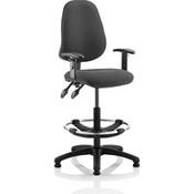 Eclipse II Lever Task Operator Office Chair, Charcoal, Height Adjustable, With Draughtsman Kit image