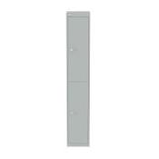 Bisley 2 Door Steel Locker Silver W305xD305xH1802mm 5 Year Warranty image
