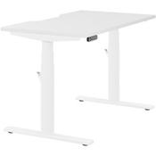 LEAP Electric Dual Motor Height Adjustable Rectangular Sit Stand Desk Dual Purpose Reversible Scallop Top W1200xD700xH620-1270mm White Top White Frame 10 Year Warranty image