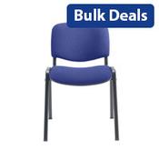 Multi Purpose Stacking Chair Royal Blue Fabric &amp; Black Metal Frame image