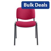 Multi Purpose Stacking Chair Claret Fabric &amp; Black Metal Frame image