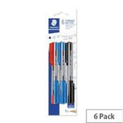Staedtler 430 Ballpoint Pen, Medium, Assorted Colours (Pack of 6) - Reliable and Smooth Writing Experience image