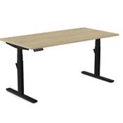 LEAP Electric Dual Motor Height Adjustable Rectangular Sit Stand Desk Portal Top W1600xD800xH620-1270mm Urban Oak Top Black Frame image