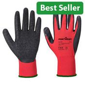 Portwest A174 Flex Grip Latex Glove - Red &amp; Black - Large