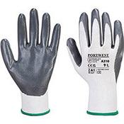 Portwest A310 Flexo Grip Glove - Grey &amp; White, Medium, Precision Fit image