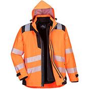 Portwest PW365 PW3 Hi-Vis 3in1 Jacket Orange &amp; Black Medium image