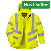 Portwest LW74 Women's Hi-Vis Winter Jacket - Yellow, Medium, Waterproof &amp; Reflective for Outdoor Work image