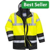 Portwest S466 Contrast Traffic Jacket Yellow &amp; Black Large image