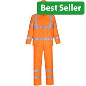 Portwest H448 Hi-Vis Packaway Rain Suit Orange Medium image