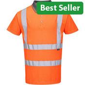 Portwest RT22 Hi-Vis Short Sleeve Polo Shirt RIS Orange Large image