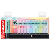 Stabilo Original Boss Highlighters - Pastel Deskset, Pack of 15 7015-02-5, Refillable image