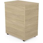 Surface Wooden Desk High Pedestal with 2 Stationary and 1 Filing Drawer - H725xW400xD600 - Urban Oak image