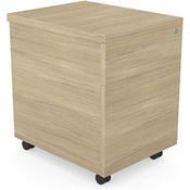 Surface Wooden Mobile Pedestal with 1 Stationary and 1 Filing Drawer -H546xW402xD500 - Urban Oak image