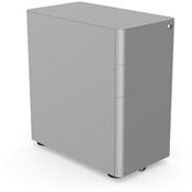 Moda L Metal Pedestal with 2 Stationary and 1 Filling Drawer - D535xH580xW300mm - Silver image