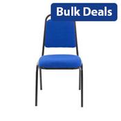 Banqueting Stacking Chair Royal Blue Fabric &amp; Black Frame