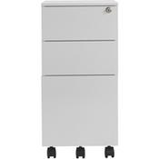 Pedestal Slimline 3 Drawer Steel White image