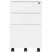 Under Desk Steel Pedestal 3 Drawers White image