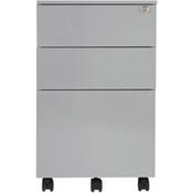 Under Desk Steel Pedestal 3 Drawers Silver image