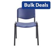 Multi Purpose Stacking Chair Blue Poly &amp; Black Frame