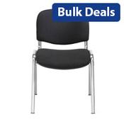 Multi Purpose Stacking Chair Black Fabric &amp; Chrome Frame image