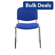 Multi Purpose Stacking Chair Royal Blue Fabric &amp; Chrome Frame image