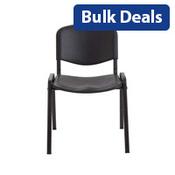 Multi Purpose Stacking Chair Black Poly &amp; Black Frame