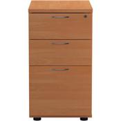Essentials Desk High 3 Drawer Pedestal 600 Deep Beech image