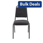 Banqueting Stacking Chair Charcoal Fabric &amp; Black Frame