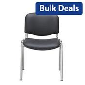 Multi Purpose Stacking Chair Black Vinyl &amp; Chrome Frame