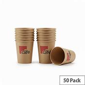 MyCafe Kraft 12oz Single Wall Hot Cups, Pack of 50 – Disposable Coffee Cups (MYC12082) image