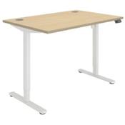 Core Electric Single Motor Height Adjustable Sit Stand Desk 1200 x 800 Canadian Oak Top and White frame 5 Year Warranty image