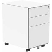 Core Steel Mobile Under Desk Office Storage Unit 3 Drawers White image