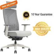 PostureX - Grey Mesh Ergonomic Office Chair with Headrest - 10 Year Warranty image