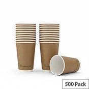 Go-Pak Double Wall Coffee Cup 16oz PLA Lined 20x25 Kraft (Pack of 500) B04014EU image