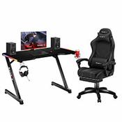 Gaming Desk &amp; Chair Bundle Offer - Huzaro Hero 2.5 RGB LED Gaming Desk &amp; Huzaro Force 3.7 Carbon Black Ergonomic Gaming Chair image