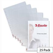 Esselte A4 Heavy Duty Clear Punched Pockets - 105 Micron, Pack of 25 image