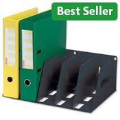 Rotadex 5-Section Lever Arch Filing Rack Portable Rigid Metal Black LAR5BLACK image