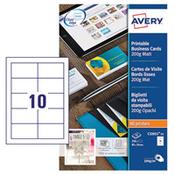 Avery Printable Business Cards - Laser - 200gsm 250 White Cards - 25 Sheets image