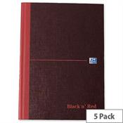 Black n Red A5 A-Z Book H67197 Casebound Indexed 192 Pages Pack 5 image