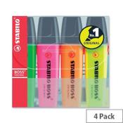 Stabilo Boss Highlighters Assorted Colour Pens Wallet Pack 4 image