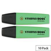 Stabilo Boss Highlighters - Green, Pack of 10 image