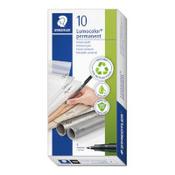 Staedtler Lumocolor Black Permanent Pen Fine 0.6mm Line 318-9 Pack 10 image