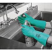 Polyco Nitri-Tech III Flock Lined Nitrile Synthetic Rubber Glove Size 9 Green 926 image