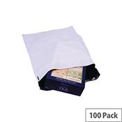 Strong Polythene Mailing Bag 400x430mm White Protective Envelopes Pack of 100 image